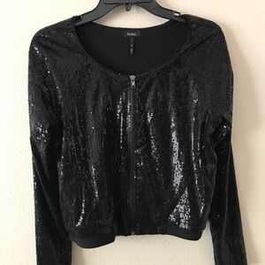 Black sequined festival going out jacket